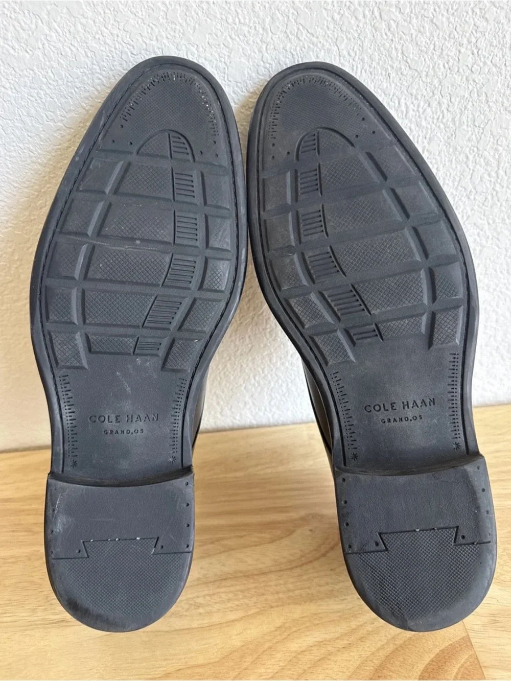Cole Haan Black Leather Cap-Toe Derby Shoes